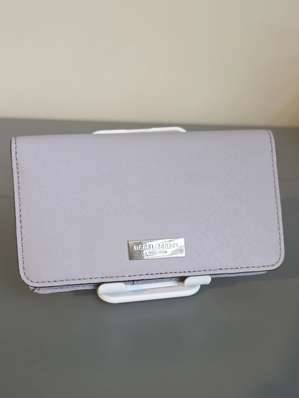 HENRI BENDEL NEW YORK Lavender Saffiano Leather Bifold Wallet